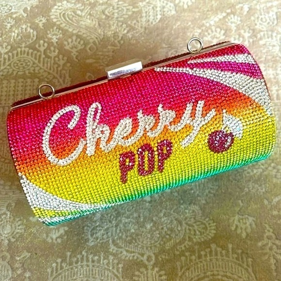 Aldo "Cherry Pop" Rhinestone ENVOLEE MINI CROSSBODY BAG Chain Purse Bling Clutch - Picture 16 of 16